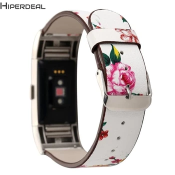 

HIPERDEAL New Pattern Leather Strap Replacement Watch Band For For Fitbit Charge 2 17Dec22 Drop Ship F
