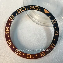 38 мм черный/коричневый Керамика Часы Ободок fit GMT автоматический 40 мм Мужские часы