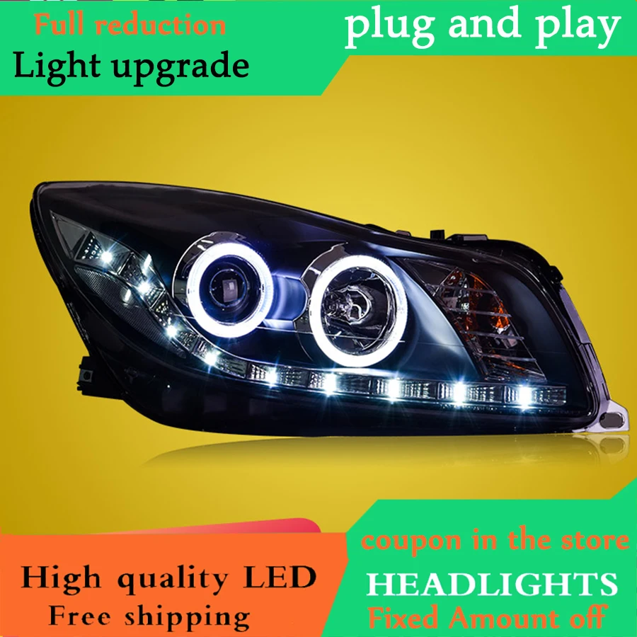 

Car Styling For Buick Regal led headlights For Opel Insignia head lamp Angel eye led DRL front light Bi-Xenon Lens xenon HID KIT