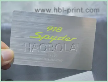 

Creative Brushed metal card SILVER ETCHED PRINTING LOGO Etched NUMBER