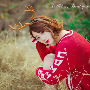 

Party Hat Photography Props studio Lovely Deer Horn Head Band Fresh Cute Christams Theme forest girl Headwear