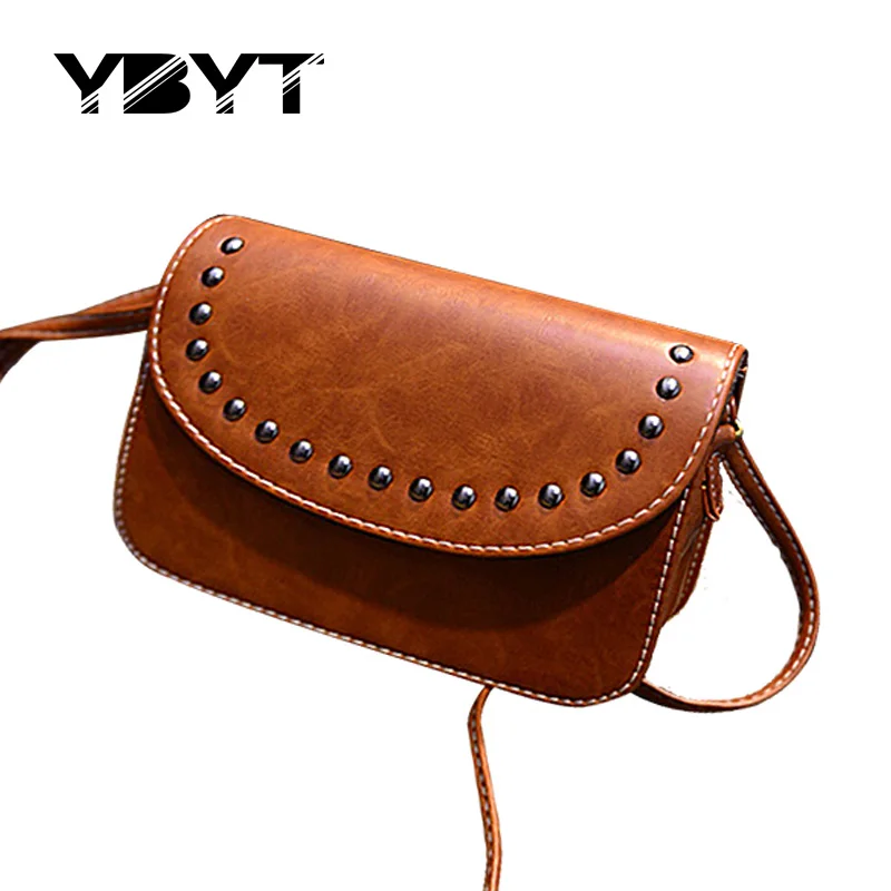 Cheapest vintage rivet mini leather handbags hotsale ladies party purse