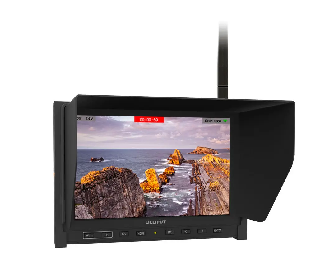 US $309.00 Lilliput 339DW 1280 X 800 7 FPV Monitor With Dual 58G ReceiversBuiltIn Battery For Flying Camera System