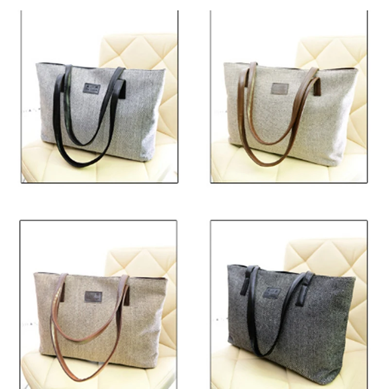 

Fashion Canvas Women Bag Large Women's Shoulder Bag Female Casual Totes Appliques Portable Shopping Bag Lady Casual Handle Bag