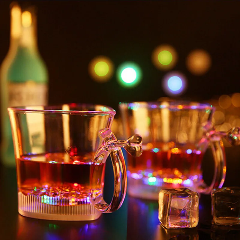 7 цветов жидкая активная светодиодная чашка для шампанского, вечерние чашки для свадьбы, клуба, дня рождения, подарок для влюбленных
