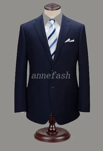 На заказ Высокое качество 150 s камвольная чистая шерсть синий деловой костюм Мужской приталенный костюм(пиджак+ брюки+ жилет - Цвет: jacket and pants