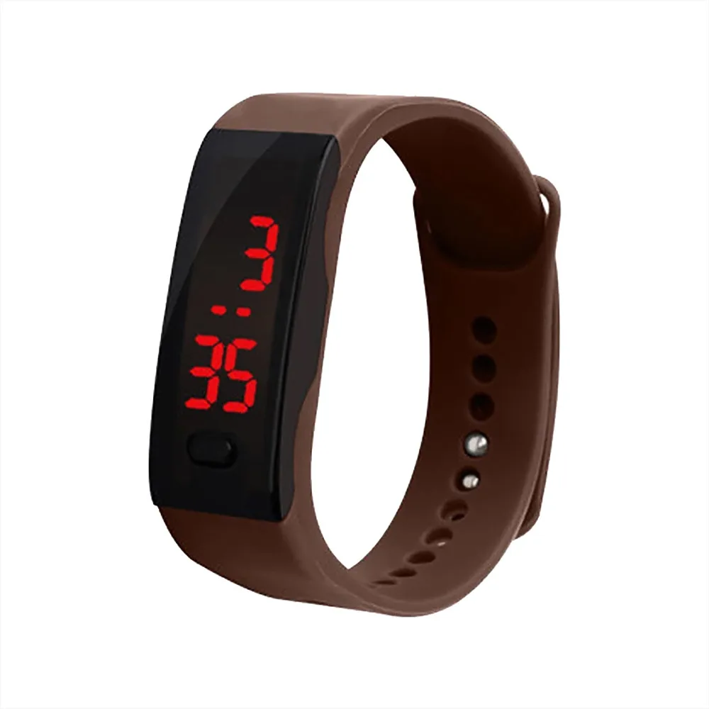 Модный цифровой светодиодный дисплей спортивный желеобразный силиконовый ремешок для мужчин и женщин наручные часы электронные часы бизнес многофункциональные часы - Цвет: D