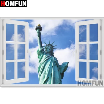 

HOMFUN Full Square/Round Drill 5D DIY Diamond Painting "Window goddess" 3D Diamond Embroidery Cross Stitch Home Decor A18507