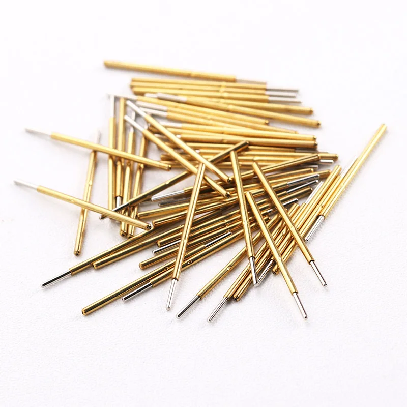 P50-J Test Needle (Cylindrical Head) 100 Pcs/ Package Probe Thimble Length 16.35mm Metal Spring Needle Test of Circuit Boards