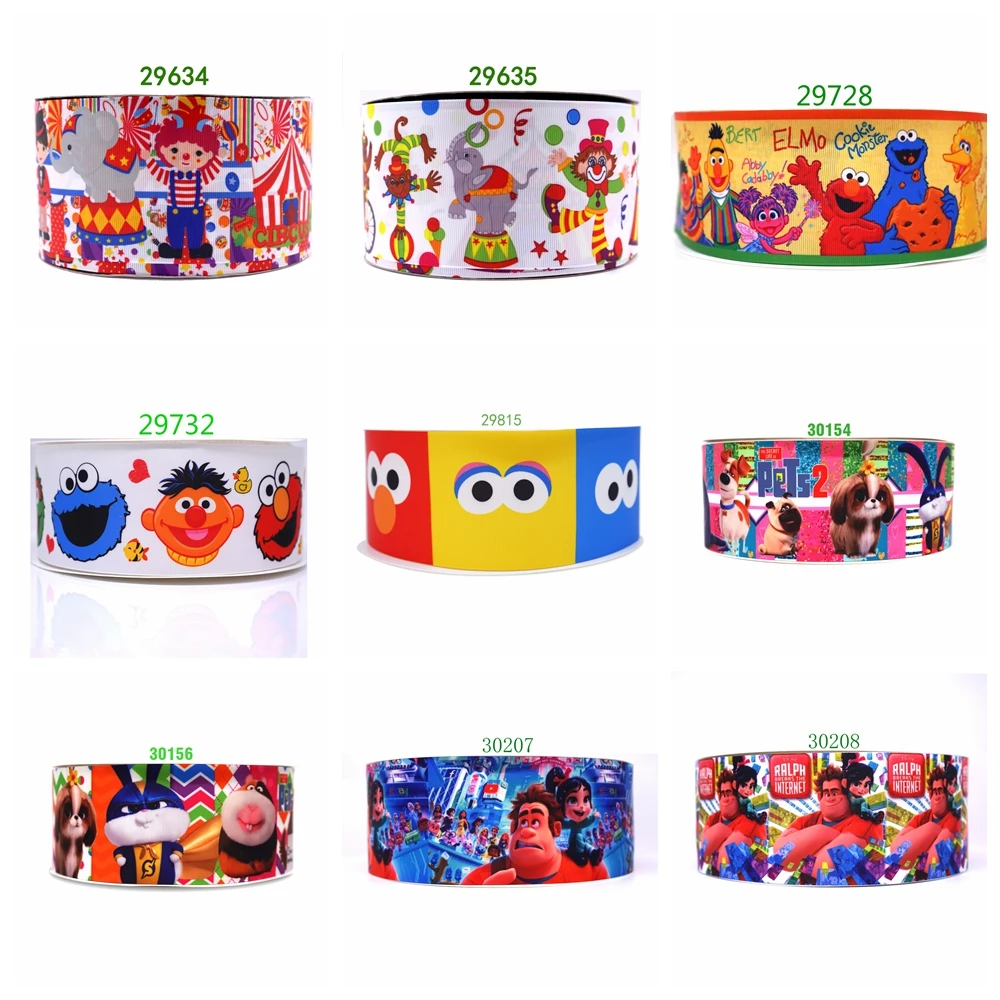 

Free shipping 50 yard cartoon printed grosgrain ribbon 29634