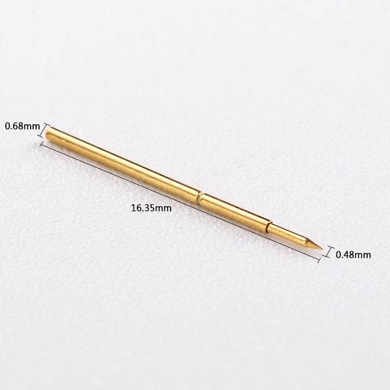 PA50-B Circuit Board Test Probe Nickel Plated Needle Length 16.35mm Metal Spring Thimble 100 Pcs / Package Spring Test Probe