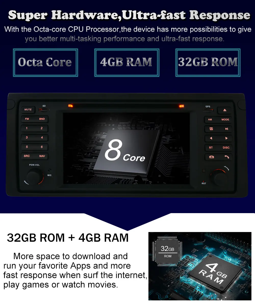 Best HD 1024*600 Android 8.0 Octa Core CPU 4GB RAM Car DVD Player For BMW X5 E53 E39 E38 M5 5 7 Series Radio GPS Navigation 4G WIFI 6 Best HD 1024*600 Android 8.0 Octa Core CPU 4GB RAM Car DVD Player For BMW X5 E53 E39 E38 M5 5 7 Series Radio GPS Navigation 4G WIFI 6