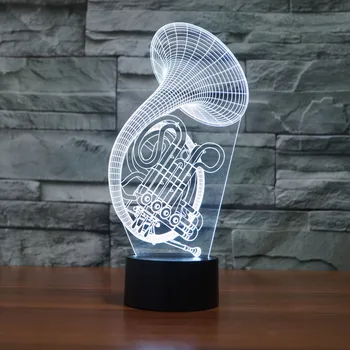 

[Seven Neon]free Shipping horn Acrylic 7Colors Desk Lamp 3D Lamp Novelty Led Night Light Millennium Falcon Light