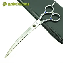 " профессиональные ножницы для ухода за собакой изогнутые ножницы для домашних животных ножницы для стрижки собак кошка собака инструменты для стрижки волос лошадь Горячие ручные ножницы