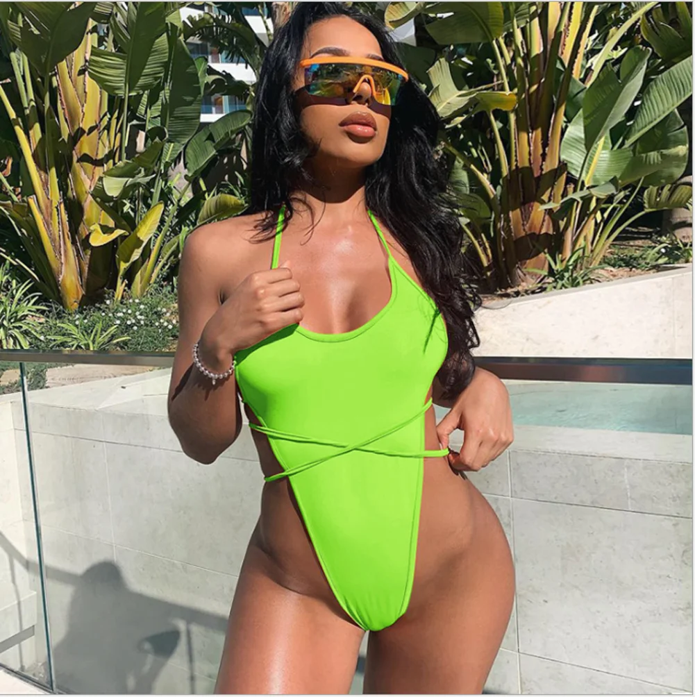 

Sexy Women One-piece Summer Swimwear Female Sexy Push Up Beach Backless Monokini Bathing Bikini Beachwear Outfits