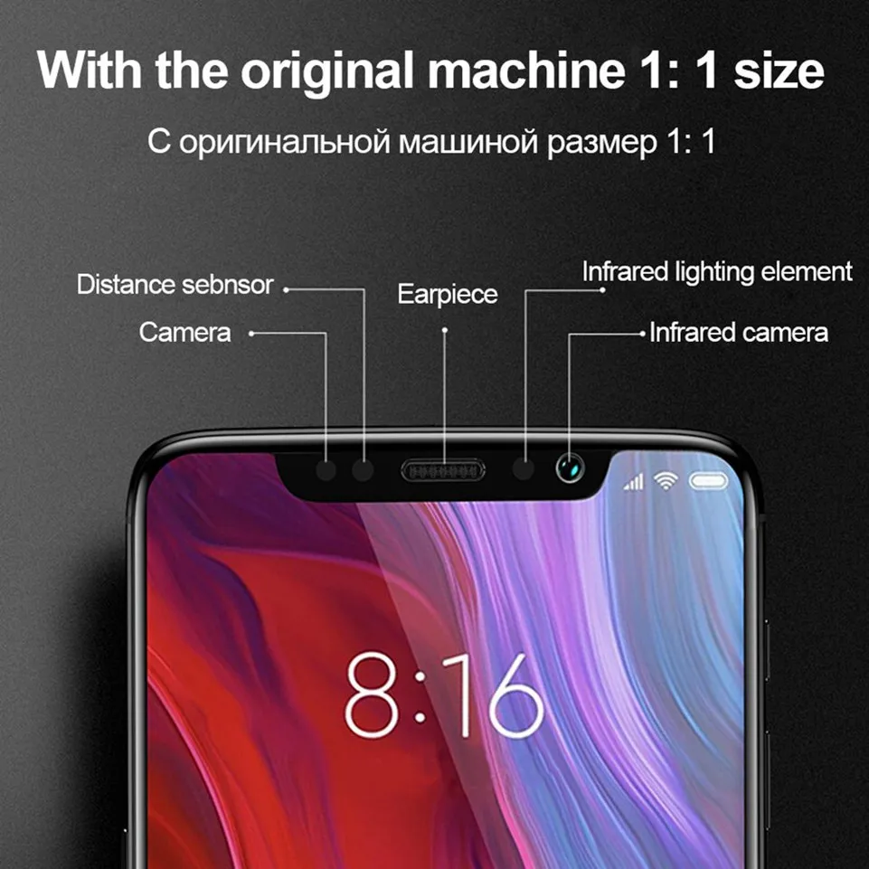 5D стекло для Xiaomi Redmi Note 8 Pro Note 7 6 4X K20 6A закаленное стекло Защита экрана для Xiaomi Pocophone F1 Mi 9t Pro 8 Lite