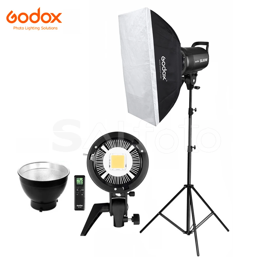 Godox SL-60W SL-100W SL-150W SL-200W светодиодный видео свет 60*90 см софтбокс 2,8 метровая подставка комплект 5600 K SL60W SL100W SL150W SL200W освещение