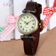 shsby New fashion hot selling leather female watch ROMA vintage watch women dress watches