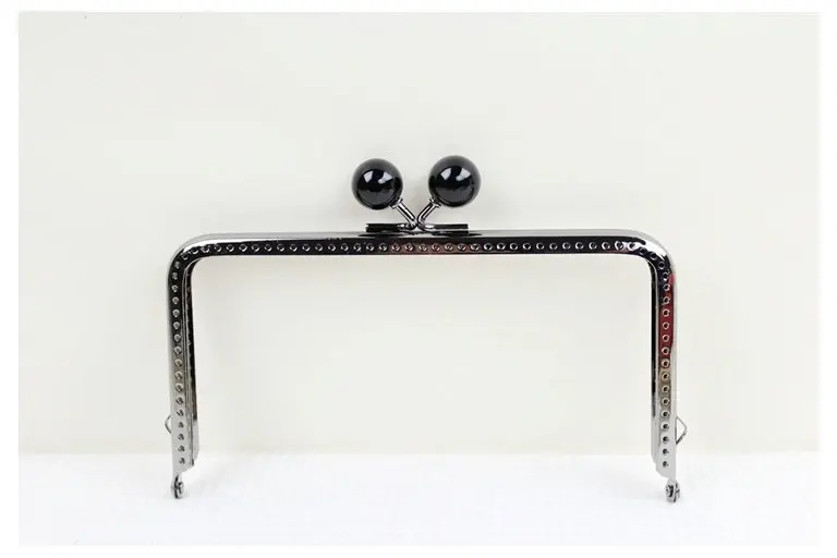 

C73 Black High foot square Kiss Clasp 15*8CM candy multicolor beads Metal purse frame 5pcs/lot DIY Coin Purse bag