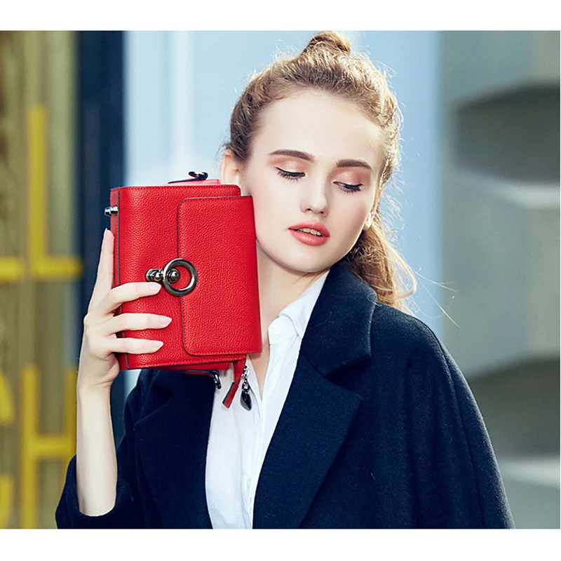 

Korean Style Summer Woman Cow Leather Small Flap Circle Lock Hasp Travel Fashion Genuine Leather Messenger Shoulder Soft Bags