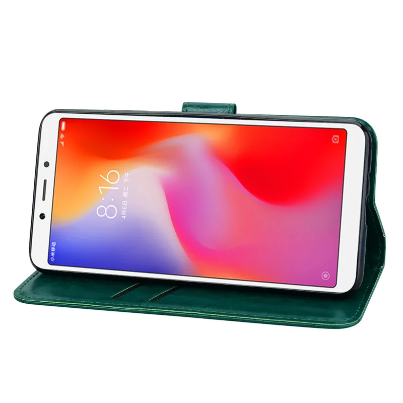 Кожаный чехол-книжка для Xiaomi Redmi 6A Global Phone Wallet, чехлы для телефонов Xiaomi Redmi 6A, чехол-держатель для карт, чехол для Redmi 6A