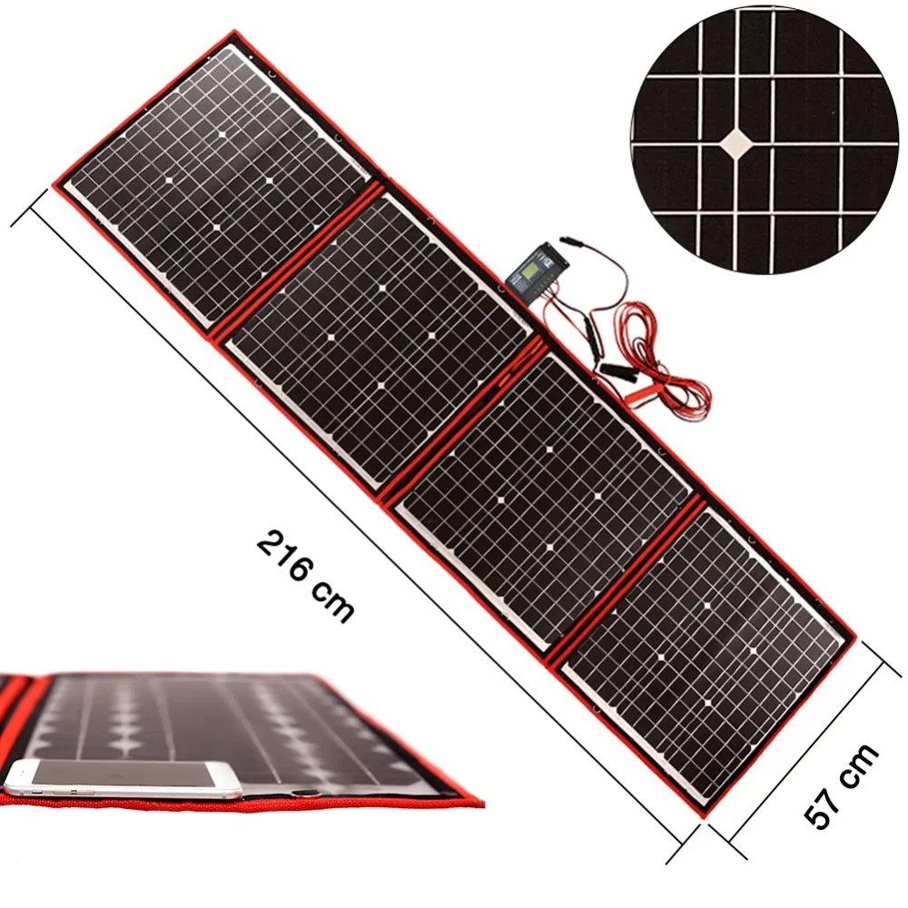 Dokio 18 в 160 Вт солнечная панель 12 В Гибкая Складная солнечная панель usb портативный комплект солнечных батарей для лодки/вне двери кемпинга/автомобиля/RV 150 Вт