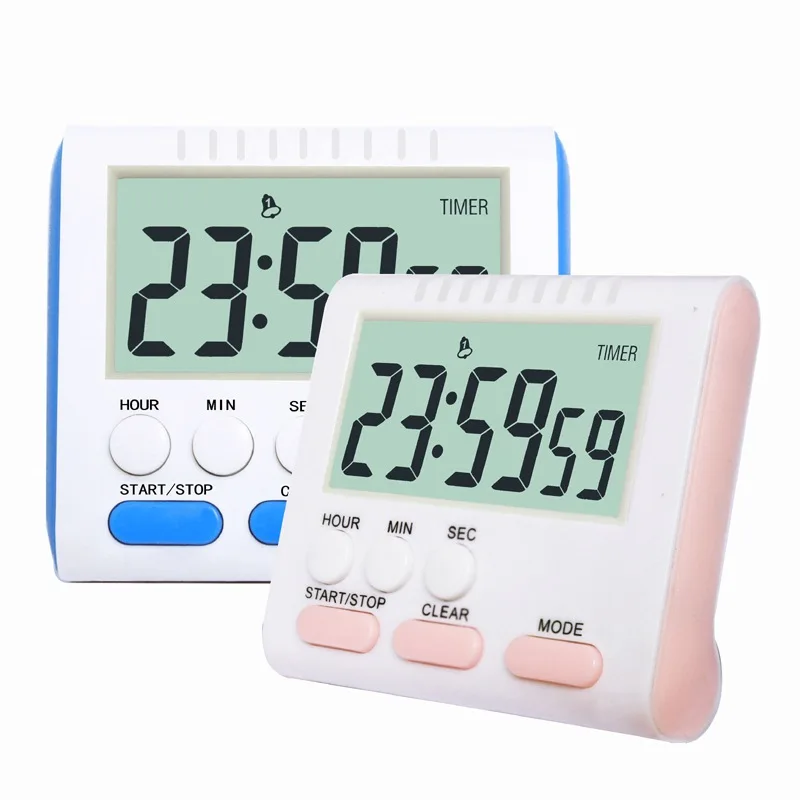 Multifunctional Digital Kitchen Timers AAA Battery Operated with Magnet and Stand Large Digits For Baking Study Beauty