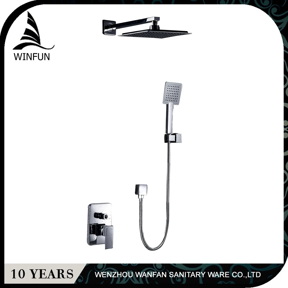 Shower Faucets Chrome Brass Wall Mounted Bathroom Rain Shower Head Square Big Handheld Waterfall Shower Faucet Mixer Set FS-1332 Shower Faucets Chrome Brass Wall Mounted Bathroom Rain Shower Head Square Big Handheld Waterfall Shower Faucet Mixer Set FS-1332