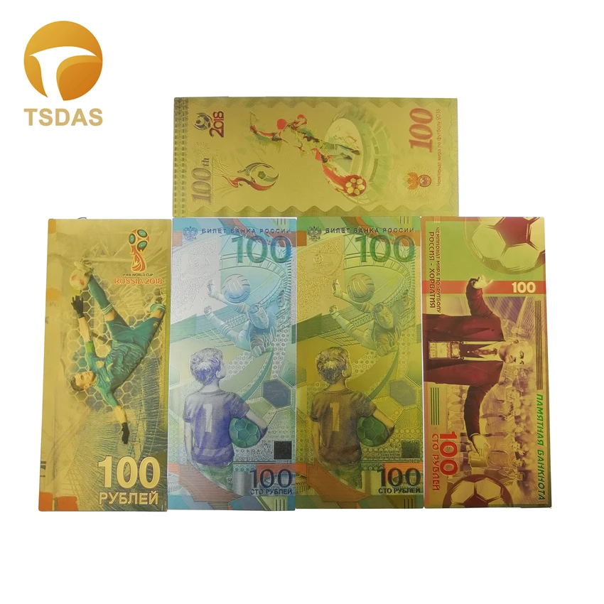 

Color Gold Banknotes Russia 100 Rubles Banknotes Best Europe Business Gifts