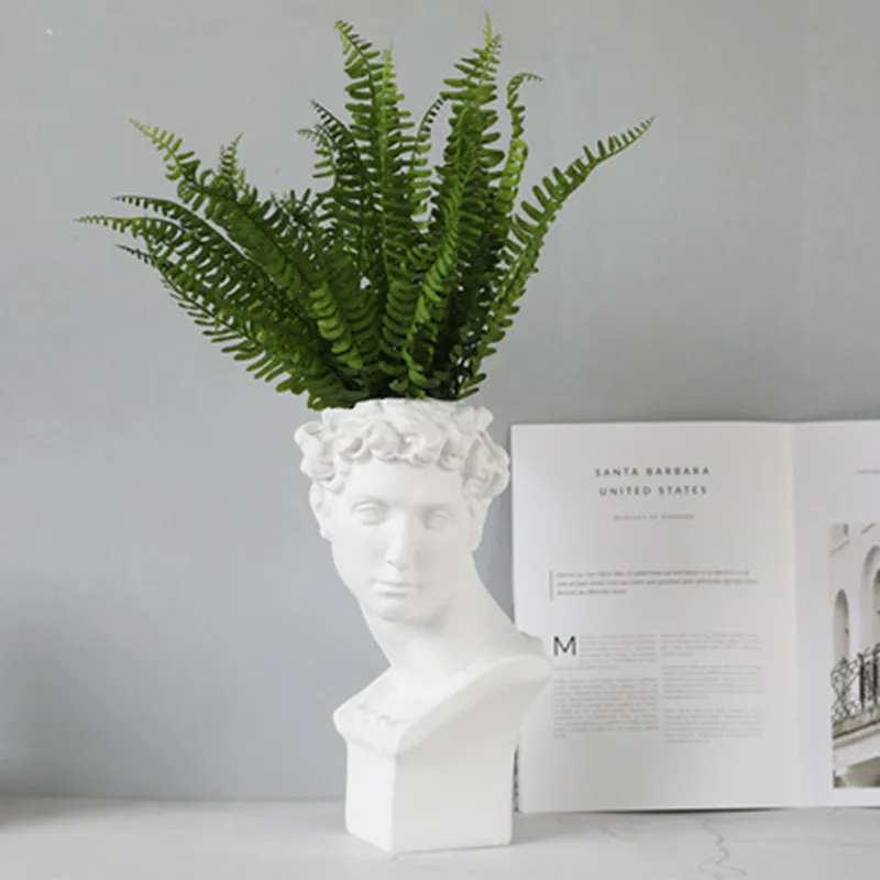 

Giuliano De Medici Figure Head Portraits Statue Resin Imitation Gypsum Vase Flower Arrangement Home Craftwork Ornaments X1521