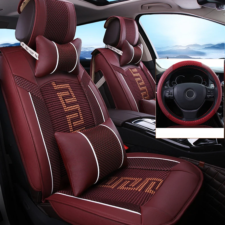 

Universal car seat cover leather for nissan toyota corolla honda civic chevrolet cruze peugeot 206 307 auto accessories styling