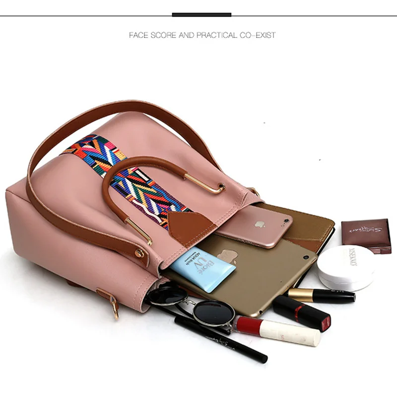 High Capacity White Messenger Bag and Fashion One-Shoulder Hand Bucket Four-piece Lady Bag Set for Women High Capacity White Messenger Bag and Fashion One-Shoulder Hand Bucket Four-piece Lady Bag Set for Women