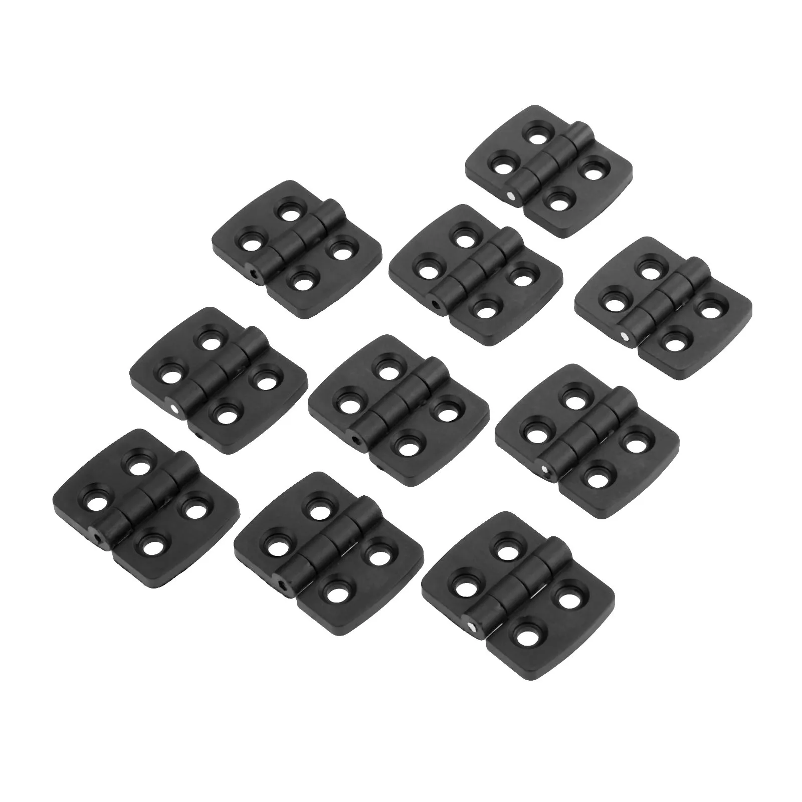 DRELD 10 piezas 40mm 30 bisagras para puerta negro Mini cajón de nailon plástico joyería caja de madera bisagra para muebles