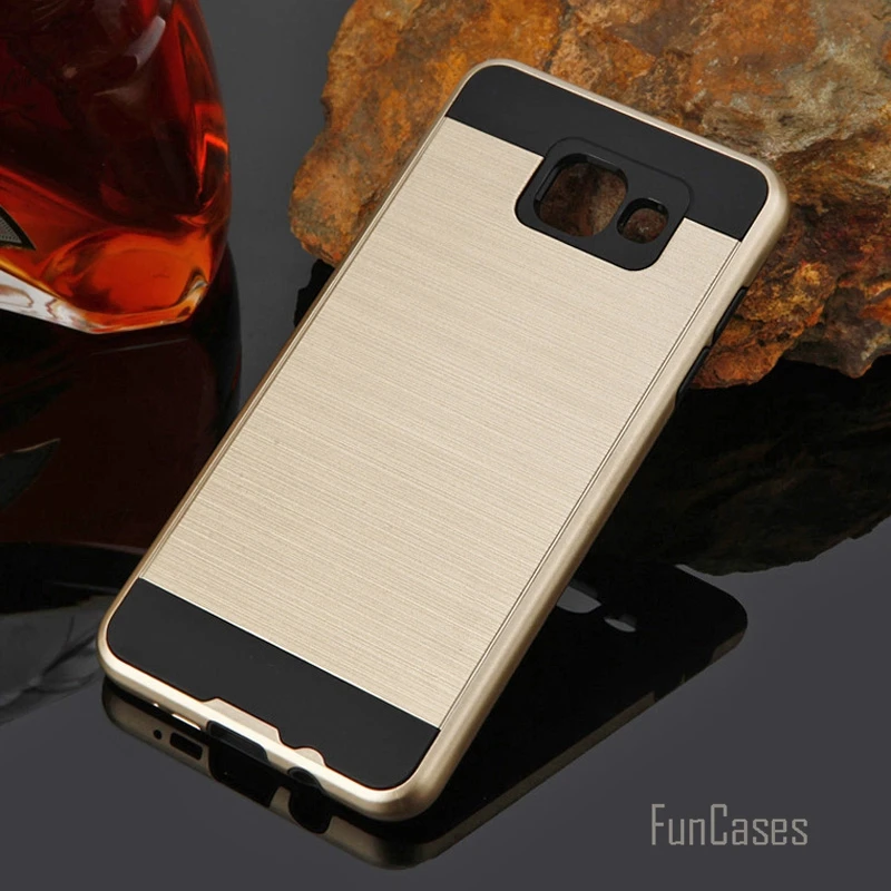 

V5 hybrid 2 in 1 silicone case for samsung galaxy a3 a5 a7 2016 c5 c7 plastic armor case anti knock brushed phone covers bags <&