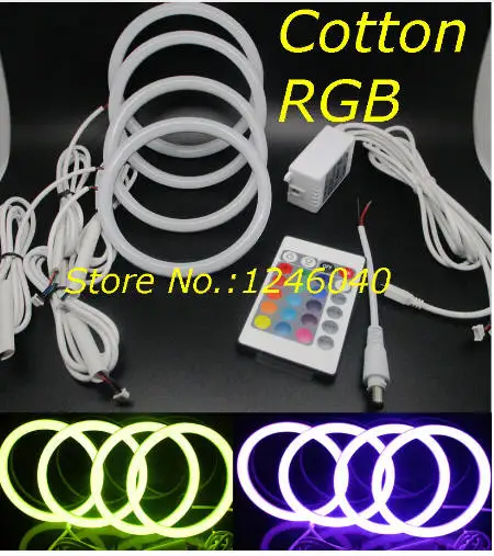 Комплект хлопковых колец с RGB подсветкой ангельские глазки для BMW E46 Coupe 2D 2 дверные