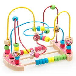 Детские головоломки с большими бусинами вокруг бисера Строительные Деревянные игрушки 1-2-3-6 лет конфеты пространство вокруг бисера