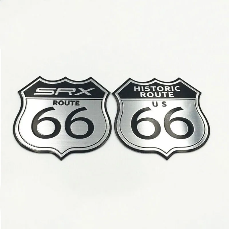 7x7 см Автомобильная наклейка Стайлинг Америка США ROUTE 66 дорога 3D металлический