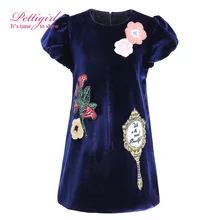 Pettigirl Âge 2-12 Filles Robes Enfants Vêtements Floral Avec un Miroir Droite Sortir Robe G-DMGD908-851