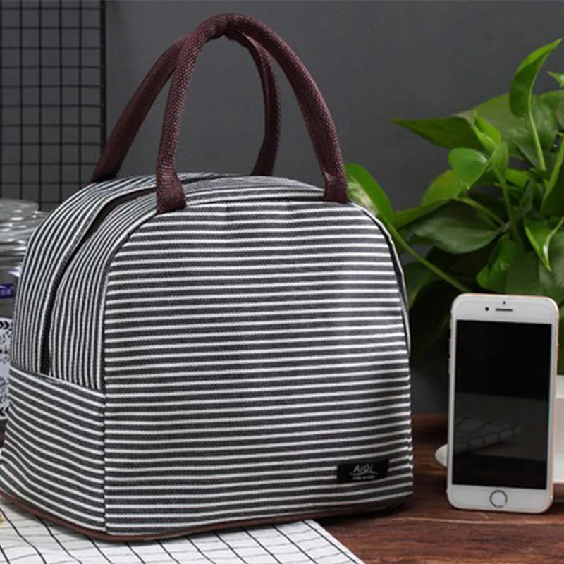 Baby Food Insulation Bag Feeding Milk Bottle Keep Warm Canvas Picnic Bags New Fashion Stripe Portable Women Travel Tote BB5048 (4)