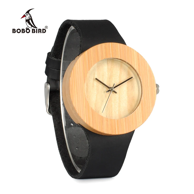 BOBO BIRD WC08C09 деревянные часы винтажные круглые Дизайнерские деревянные наручные часы из натуральной коровьей кожи женские наручные часы