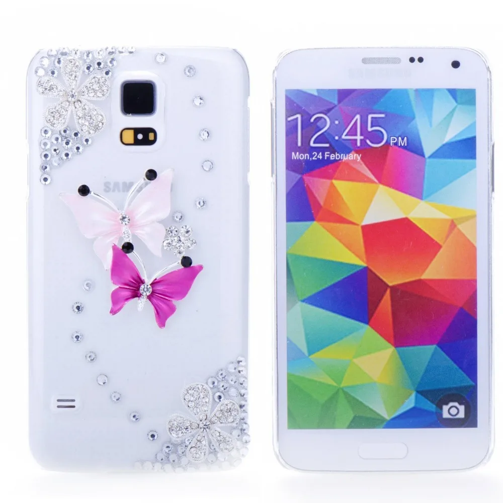 Fashion Glitter Bling Butterfly Rhinestone Flower Phone Case Cover For Samsung S8 S9 S10 S20 S21 Ultra PLUS Note 5 8 9 10 20 | Мобильные