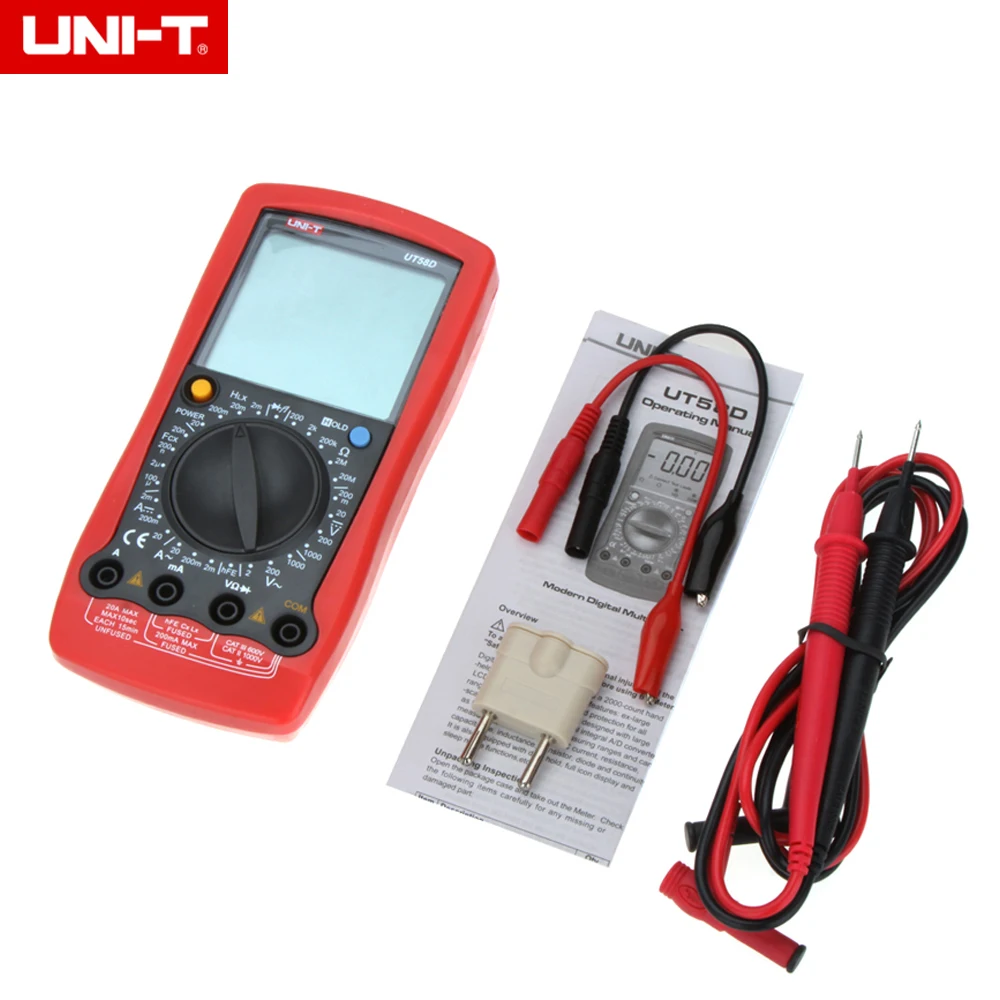 UNI T UT58D Digital Multimeter AC/DC Volt Amp Ohm Capacitance