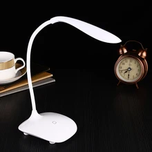 Портативный 3 уровня яркости Переключение USB сенсорный выключатель светодиодный перезаряжаемый гибкий настольная для чтения настольная лампа сенсорный лампа с диммером