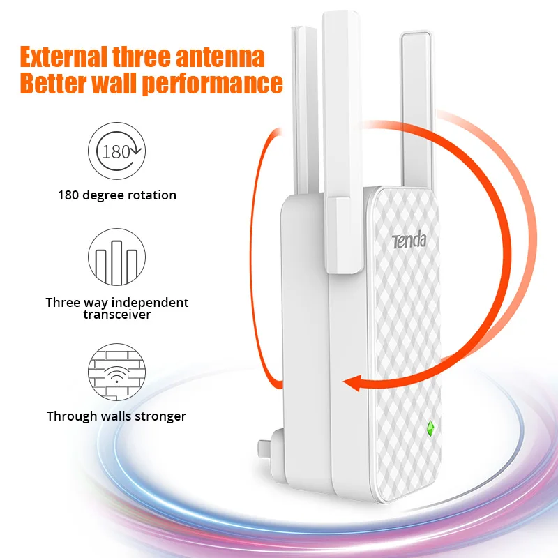 Tenda A12 300 Мбит/с беспроводной Wi-Fi ретранслятор диапазон расширитель сигнала Усилитель 3 антенны полный дом крышка высокая совместимость с роутером