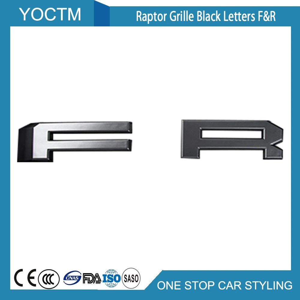 

2pcs ABS Car Styling Raptor Grille Black Letters F&R for Ford F150 2015 2016 2017 Auto Parts & Accessories Decorative Stickers