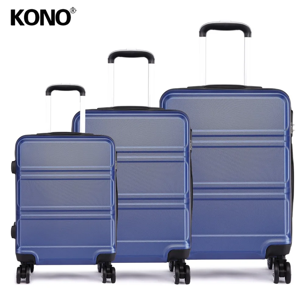 

KONO Rolling Hand Luggage Travel Suitcase Hard Shell ABS Boarding Check In Carry on Trolley Case Bags 20 24 28 Inch Set YD1871L