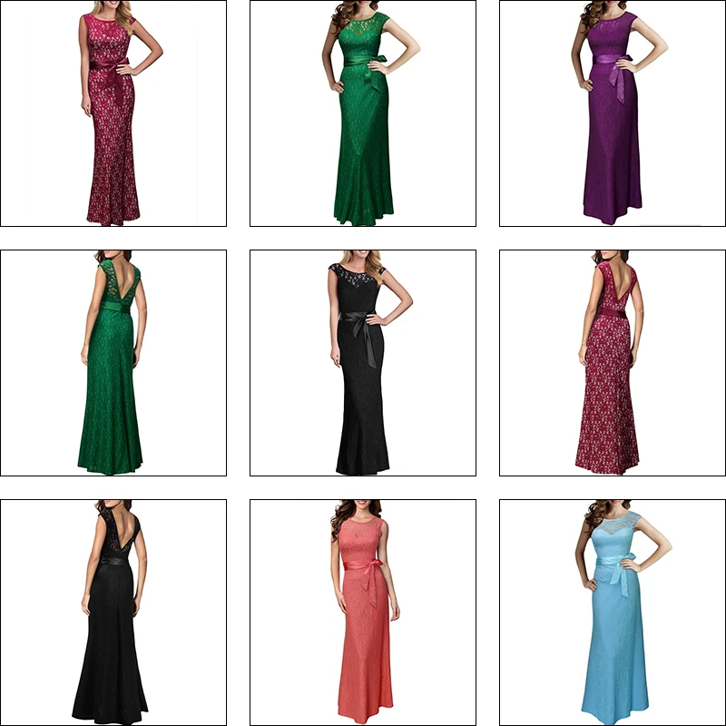 Kostlich Summer Women Long Dress 2016 UK Green Elegant Prom Fashion Casual Ladies Maxi Clothes Evening Party O-Neck Lace Dresses