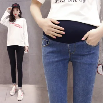 

Pregnant women black and blue jeans Shorts sexy pants summer style adjust soft silk jeans for women gift