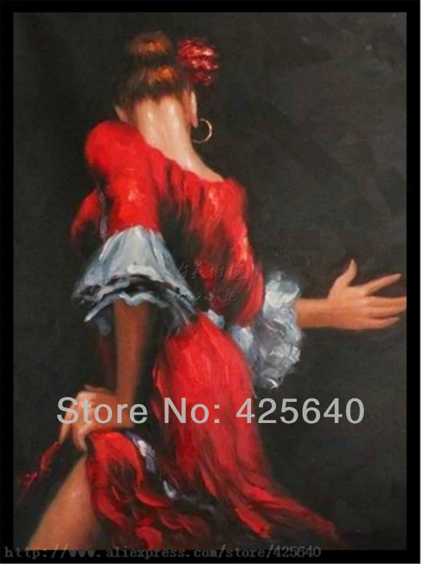 cgsmvp Spanische Flamenco-T/änzerin Malerei Latina Frau /Ölgem/älde auf Leinwand H/öhe Qualit/ät Malerei Drucke Bild f/ür Wohnzimmer Wohnkultur//50x70cm-kein Rahmen