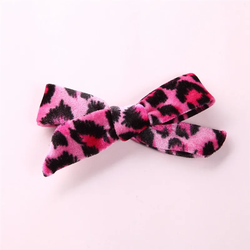 

1pcs Velvet Leopard Hair Bow Hair Clips For Kids And Children Headband Girls DIY Hair Bows Headbands Hair Accessories